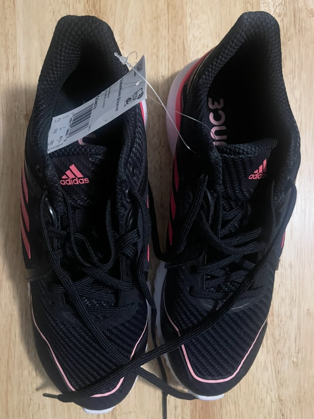 adidas Women's Black and Pink Running Sneakers